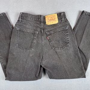 Vintage Levi's 521 Jeans Womens 6 P Black Tapered Fit Tapered Leg MADE IN USA